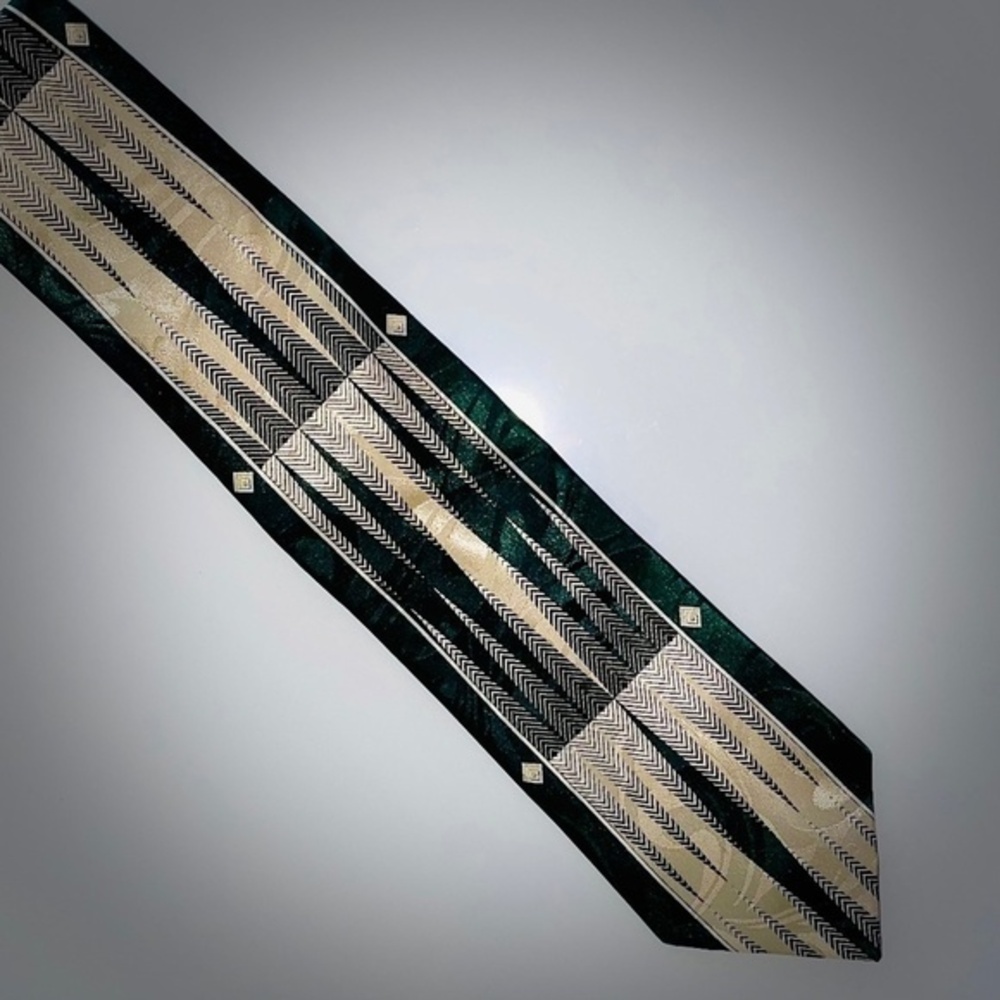 Bravini green/brown/tan tie​​